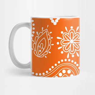 Mandala Pattern Orange and White Halloween Fall Autumn Season Mug